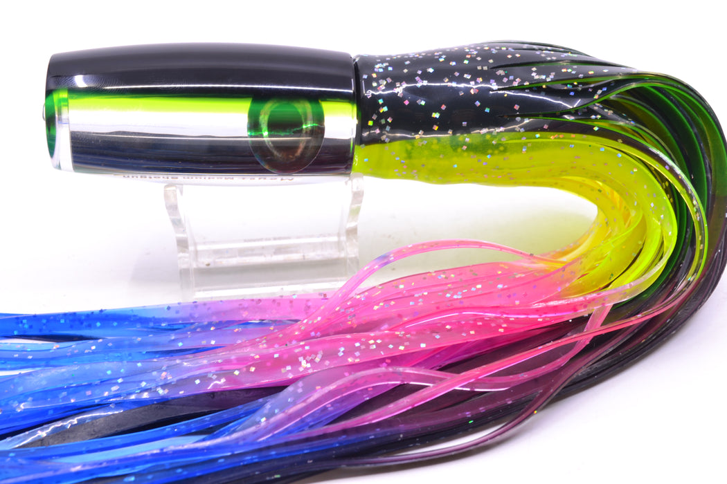 Moyes Lures Clear Mirrored Black-Green Back Medium Shotgun 10" 6.2oz Skirted Magic Johnson GZE