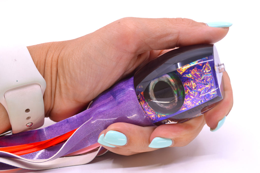 Moyes Lures Purple-Pink Dichro Black Back Taxi Eyes Medium Blaster 12" 6oz FT Vinyl