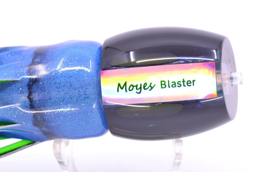 Moyes Lures Blue-Green Oil Slick Black Back Taxi Eyes Medium Blaster 12" 6oz FT Vinyl