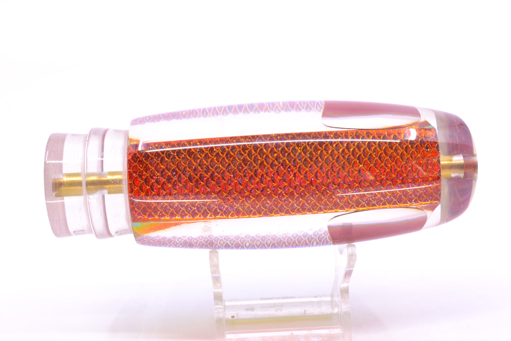 Koya Lures Orange Glitter Pearl Rainbow Scale Red Eyes New Shape 14" 9.7oz