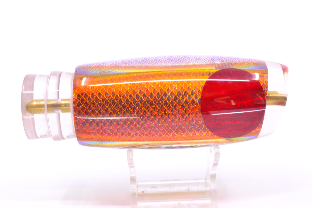 Koya Lures Orange Glitter Pearl Rainbow Scale Red Eyes New Shape 14" 9.7oz