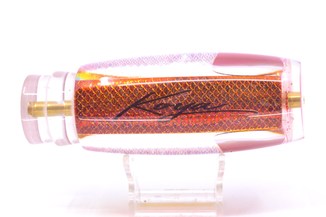 Koya Lures Orange Glitter Pearl Rainbow Scale Red Eyes New Shape 14" 9.7oz