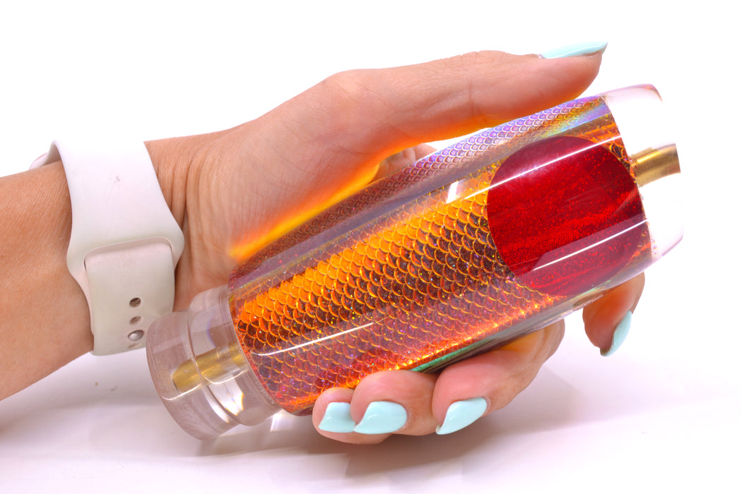 Koya Lures Orange Glitter Pearl Rainbow Scale Red Eyes New Shape 14" 9.7oz