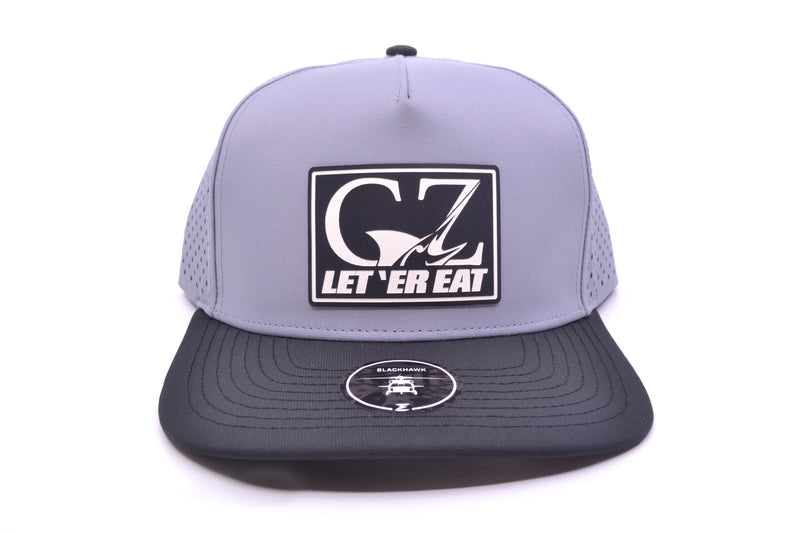 GZ Lures 'Let 'Er Eat' 5-Panel Gray/Black Patch Hat