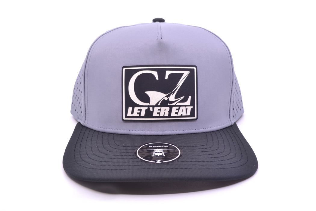 GZ Lures 'Let 'Er Eat' 5-Panel Gray/Black Patch Hat
