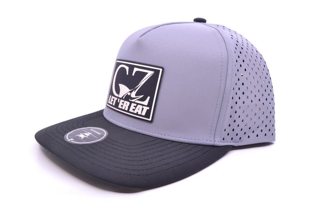 GZ Lures 'Let 'Er Eat' 5-Panel Gray/Black Patch Hat