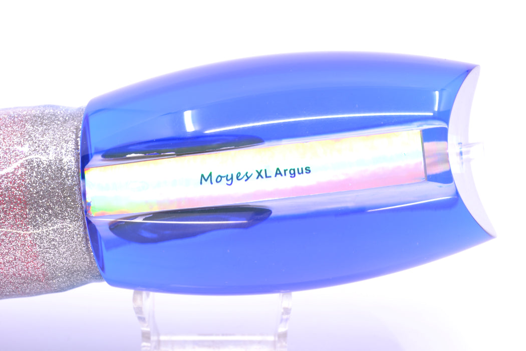 Moyes Lures White MOP Blue Back XL Argus Teaser 29oz Skirted Blue-Silver/Pink