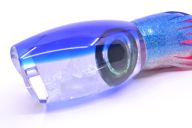 Moyes Lures White MOP Blue Back XL Argus Teaser 29oz Skirted Blue-Silver/Pink