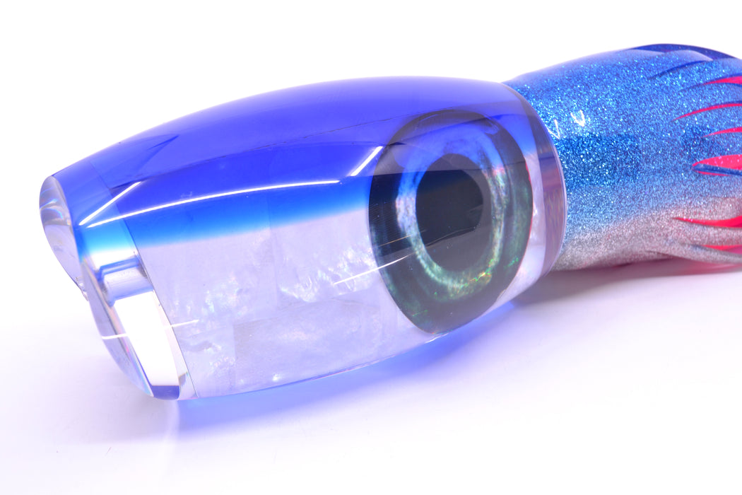 Moyes Lures White MOP Blue Back XL Argus Teaser 29oz Skirted Blue-Silver/Pink