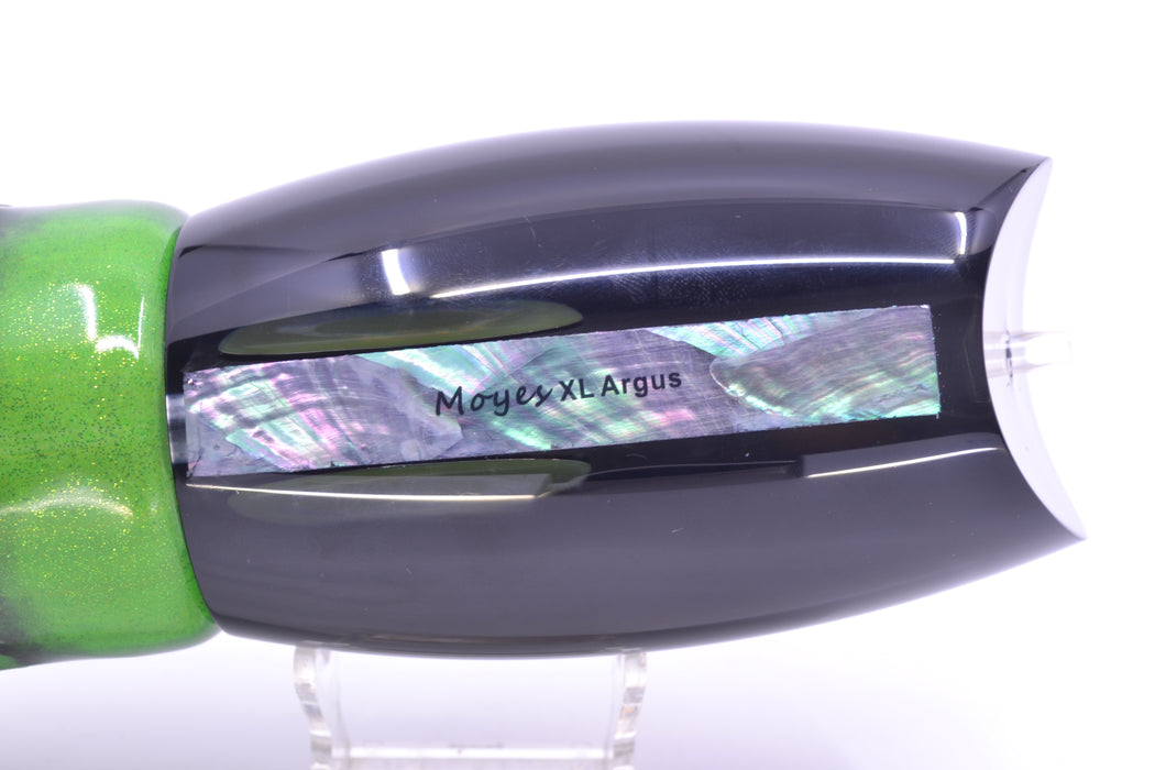Moyes Lures Black Pearl Black Back Taxi Eyes XL Argus Teaser 25.5oz FT Vinyl Green Tiger