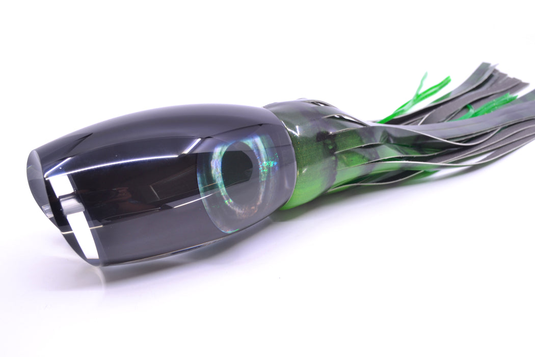 Moyes Lures Black Pearl Black Back Taxi Eyes XL Argus Teaser 25.5oz FT Vinyl Green Tiger