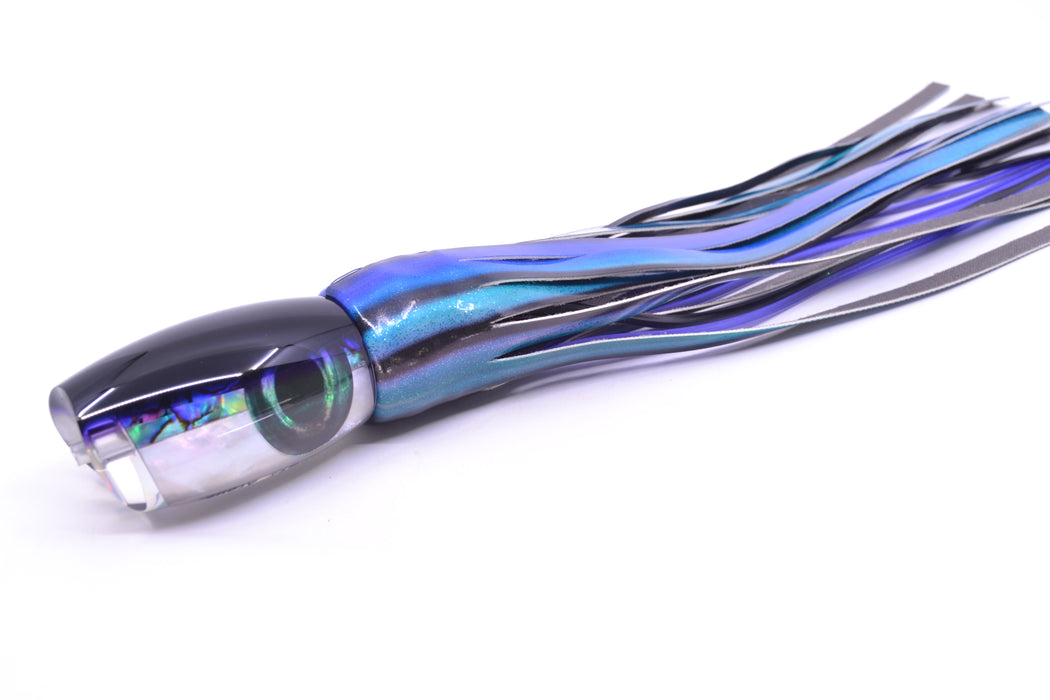 Moyes Lures Skipjack Paua-MOP Black-Purple Back Medium Argus 12" 5oz FT Vinyl Skipjack