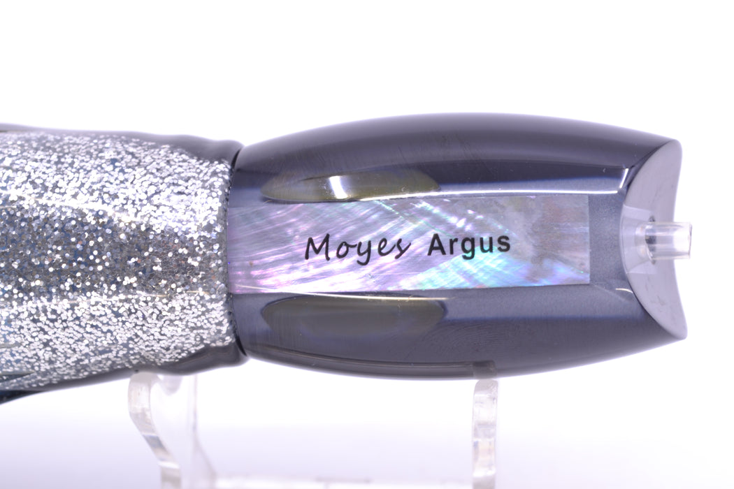 Moyes Lures Silver Pearl Black Back Taxi Eyes Medium Argus 12" 6oz Skirted Black-Silver