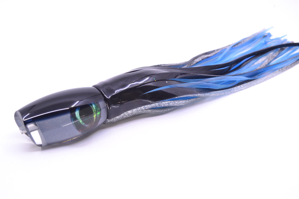 Moyes Lures Silver Pearl Black Back Taxi Eyes Medium Argus 12" 6oz Skirted Black-Silver