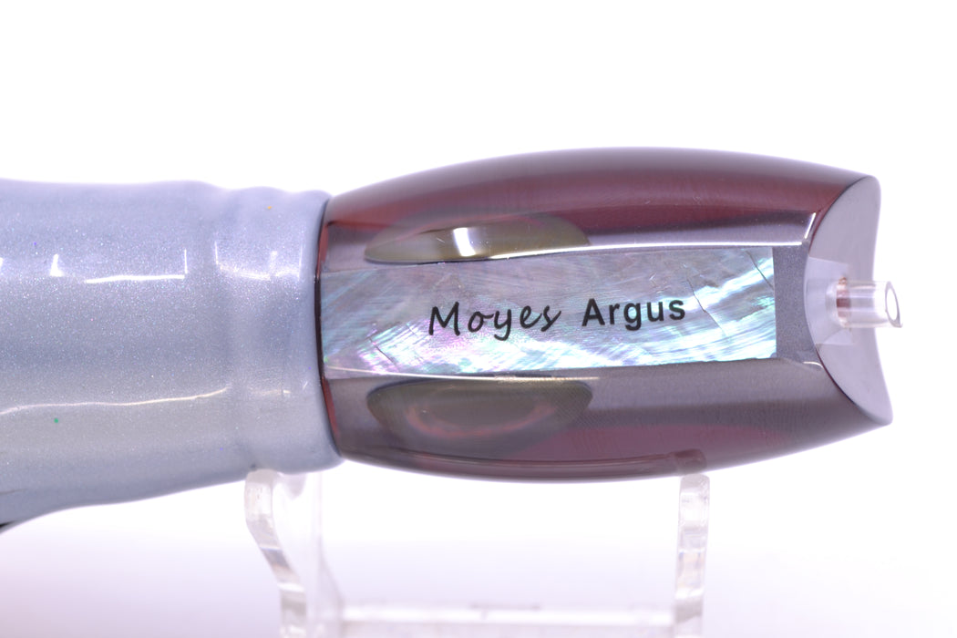 Moyes Lures Silver Pearl Root Beer Back Taxi Eyes Medium Argus 12" 6oz Skirted Root Beer-Silver