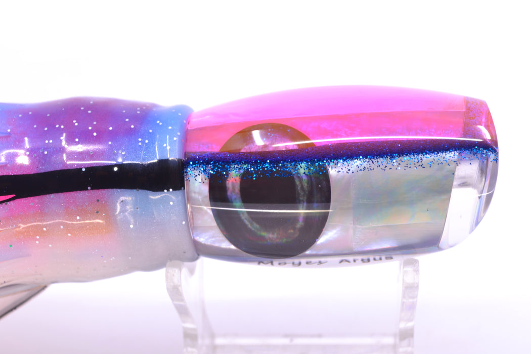Moyes Lures White MOP Pink-Blue Back Taxi Eyes Medium Argus 12" 6oz Skirted Gay Bob