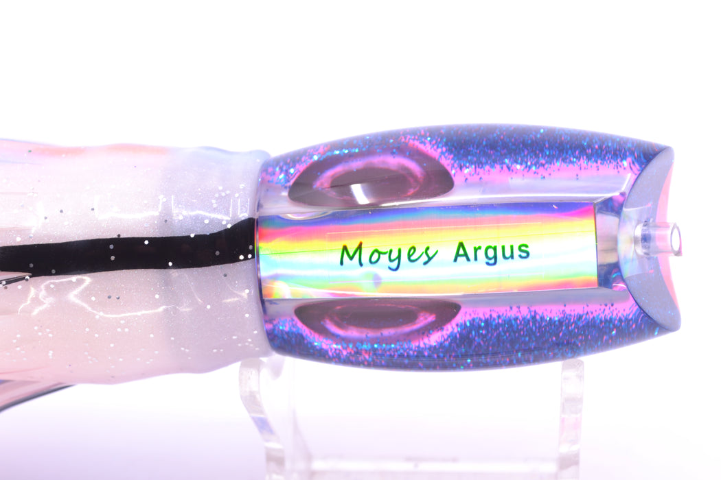 Moyes Lures White MOP Pink-Blue Back Taxi Eyes Medium Argus 12" 6oz Skirted Gay Bob