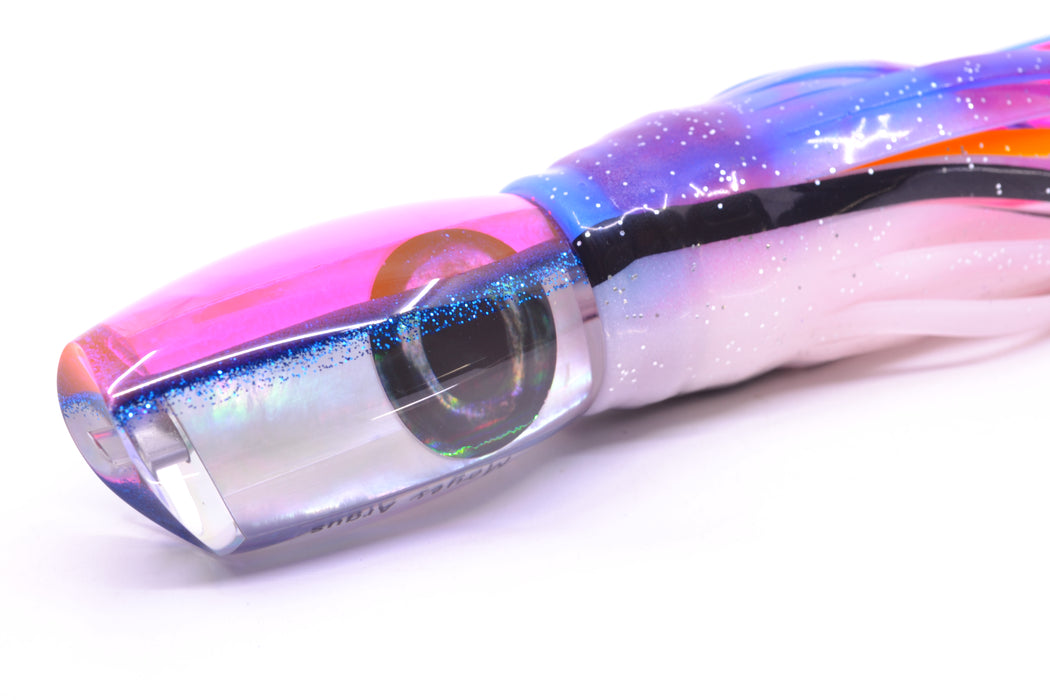 Moyes Lures White MOP Pink-Blue Back Taxi Eyes Medium Argus 12" 6oz Skirted Gay Bob