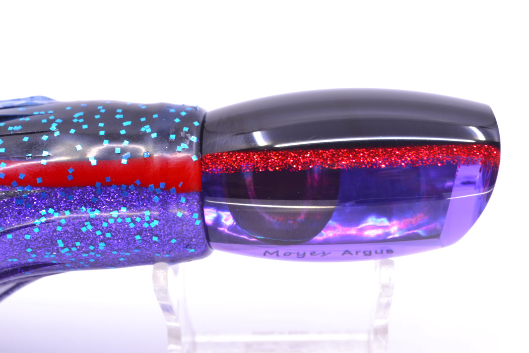 Moyes Lures Purple Awabi Black-Red Back Taxi Eyes Medium Argus 12" 6oz Skirted