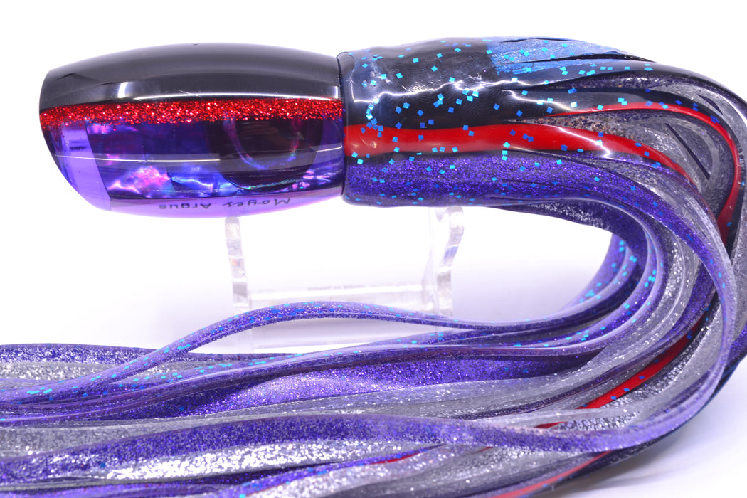 Moyes Lures Purple Awabi Black-Red Back Taxi Eyes Medium Argus 12" 6oz Skirted
