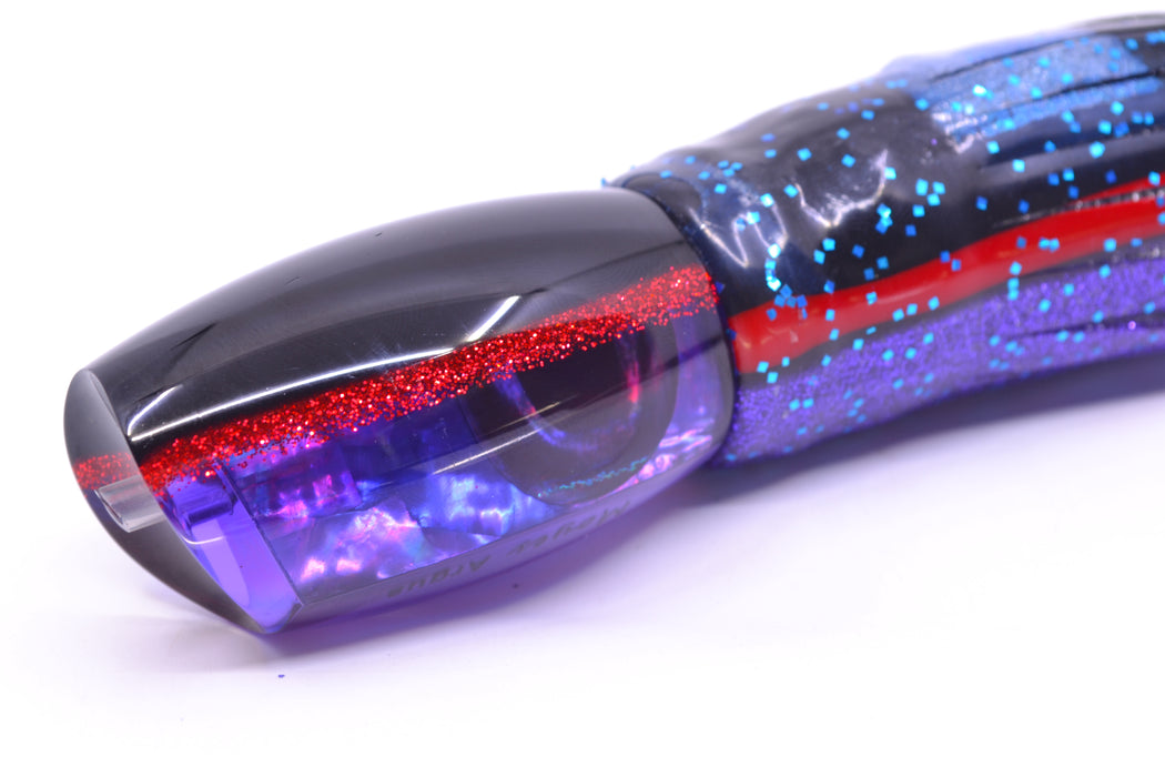 Moyes Lures Purple Awabi Black-Red Back Taxi Eyes Medium Argus 12" 6oz Skirted