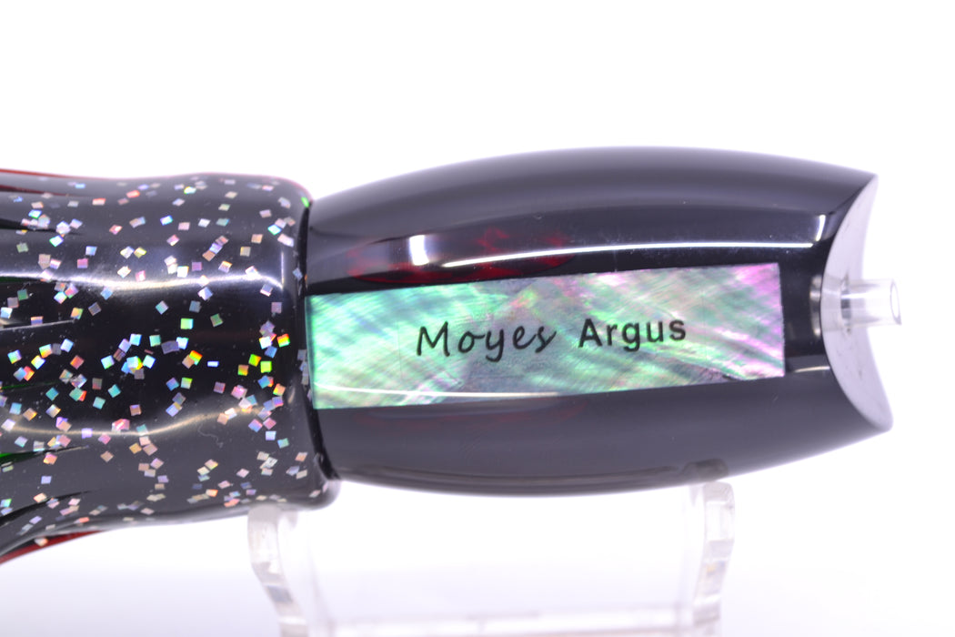 Moyes Lures Black Pearl Black Back Red Eyes Medium Argus 12" 6oz Skirted Black/Green