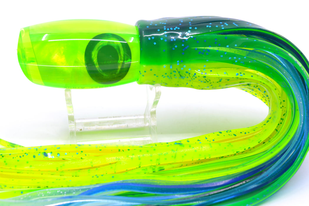 Moyes Lures Green MOP Taxi Eyes Medium Argus 12" 6oz Skirted Mahi