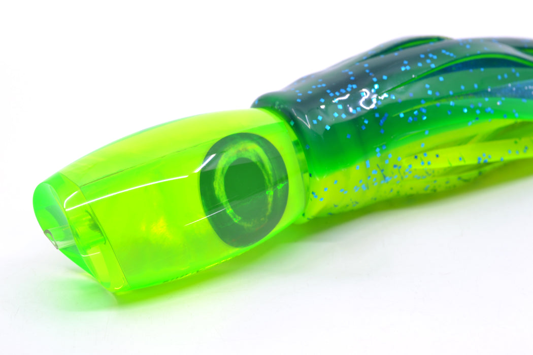 Moyes Lures Green MOP Taxi Eyes Medium Argus 12" 6oz Skirted Mahi