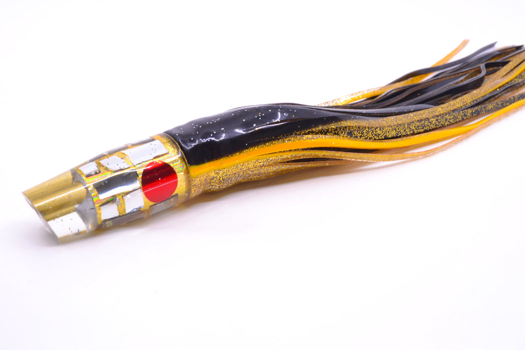Tanigawa Lures Gold Aurora Cracked Glass 2-Hole Slant 9"+ 11oz Skirted Black-Yellow-Gold