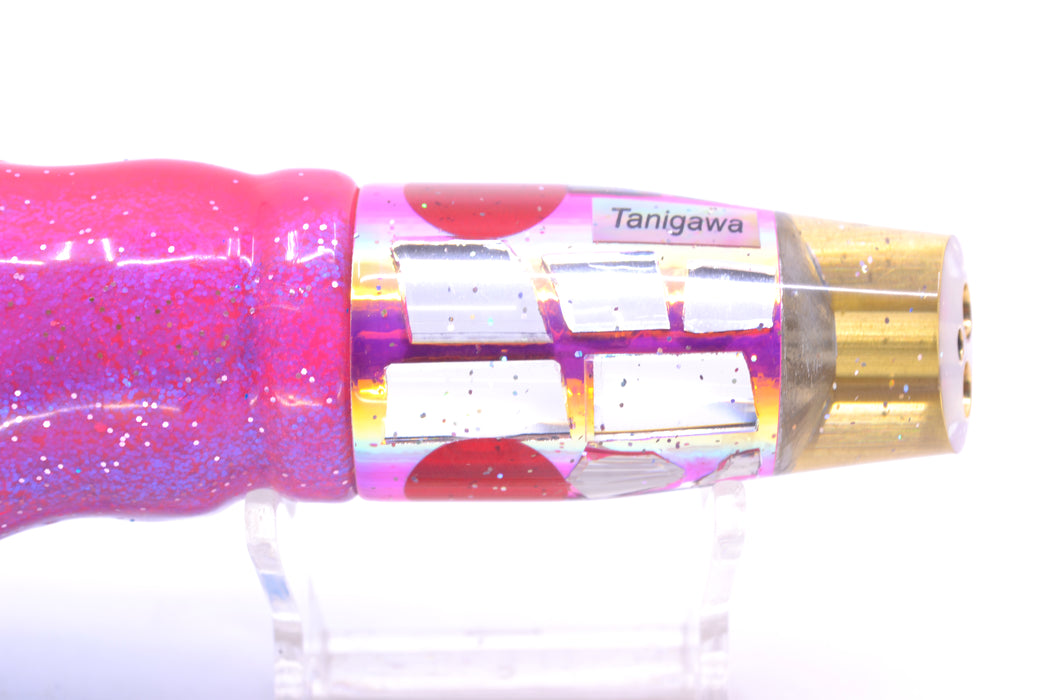 Tanigawa Lures Pink Rainbow Cracked Glass 2-Hole Slant 9"+ 11oz Skirted Blue-Pink