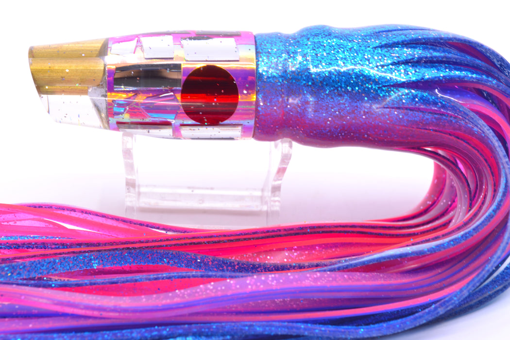 Tanigawa Lures Pink Rainbow Cracked Glass 2-Hole Slant 9"+ 11oz Skirted Blue-Pink