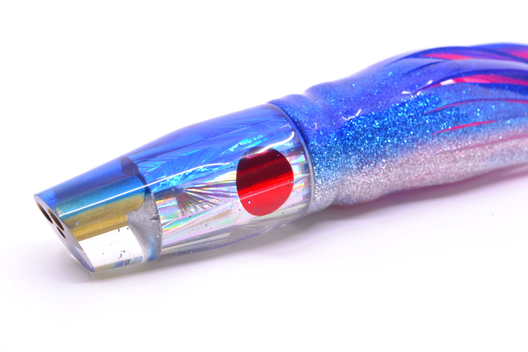 Tanigawa Lures Silver Rainbow Starburst Blue Back 2-Hole Slant 9"+ 11oz Skirted