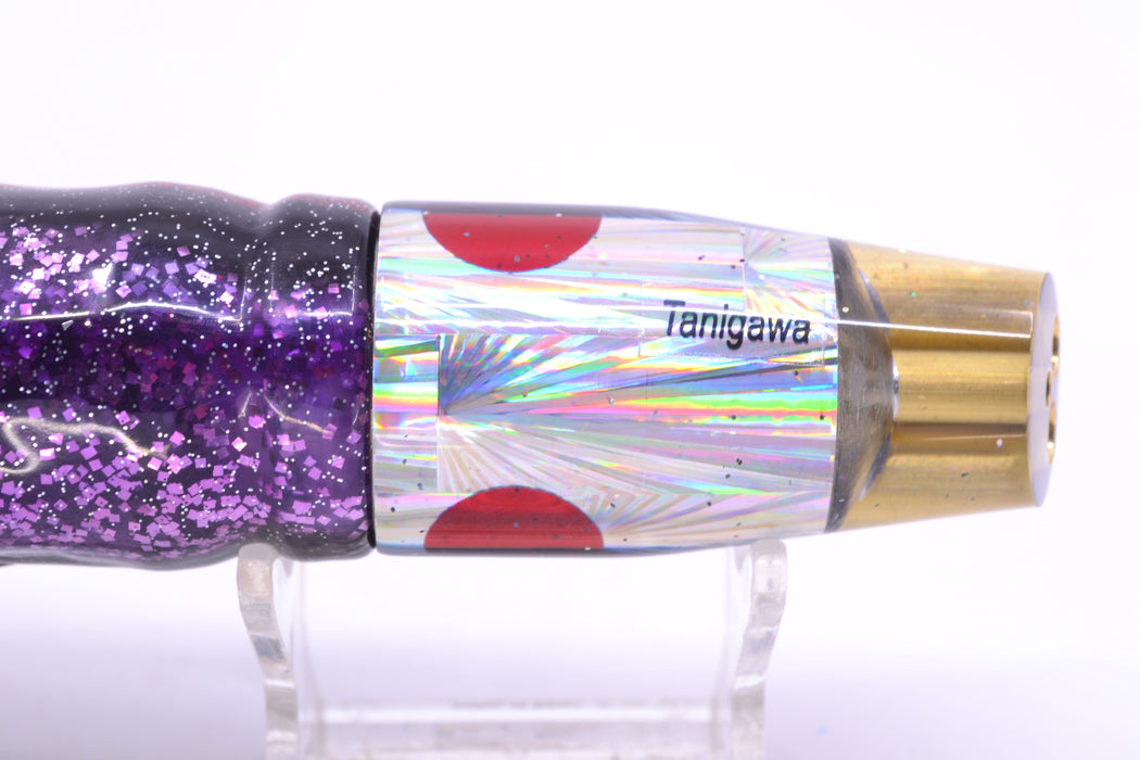 Tanigawa Lures Silver Rainbow Starburst Black Back 2-Hole Slant 9"+ 11oz Skirted