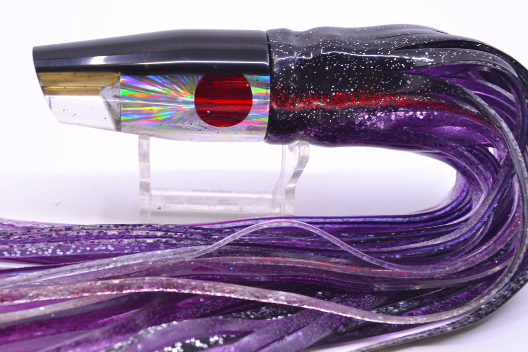 Tanigawa Lures Silver Rainbow Starburst Black Back 2-Hole Slant 9"+ 11oz Skirted