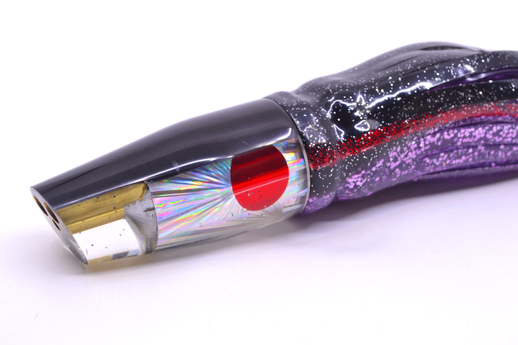 Tanigawa Lures Silver Rainbow Starburst Black Back 2-Hole Slant 9"+ 11oz Skirted
