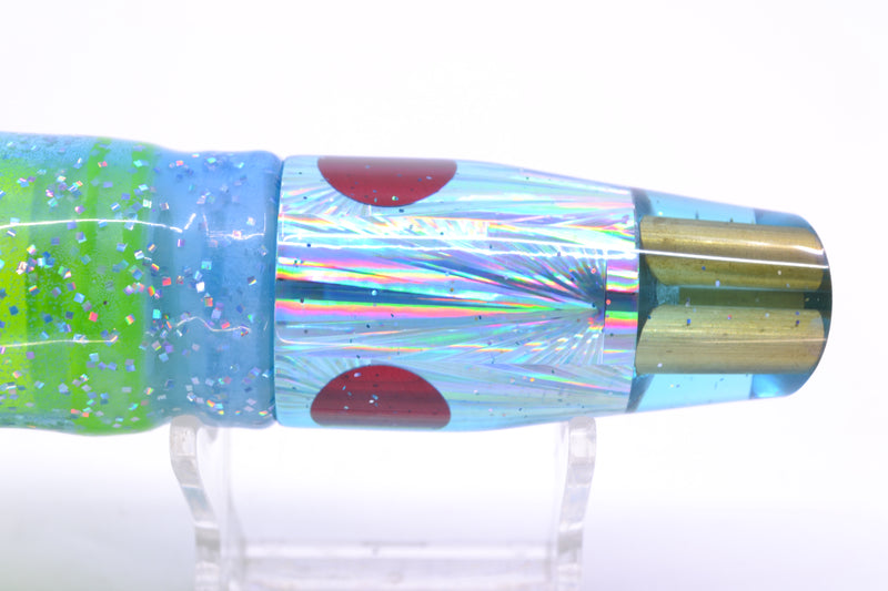 Tanigawa Lures Ice Blue Rainbow Starburst 2-Hole Slant 9"+ 11oz Skirted Ice Blue/Rainbow