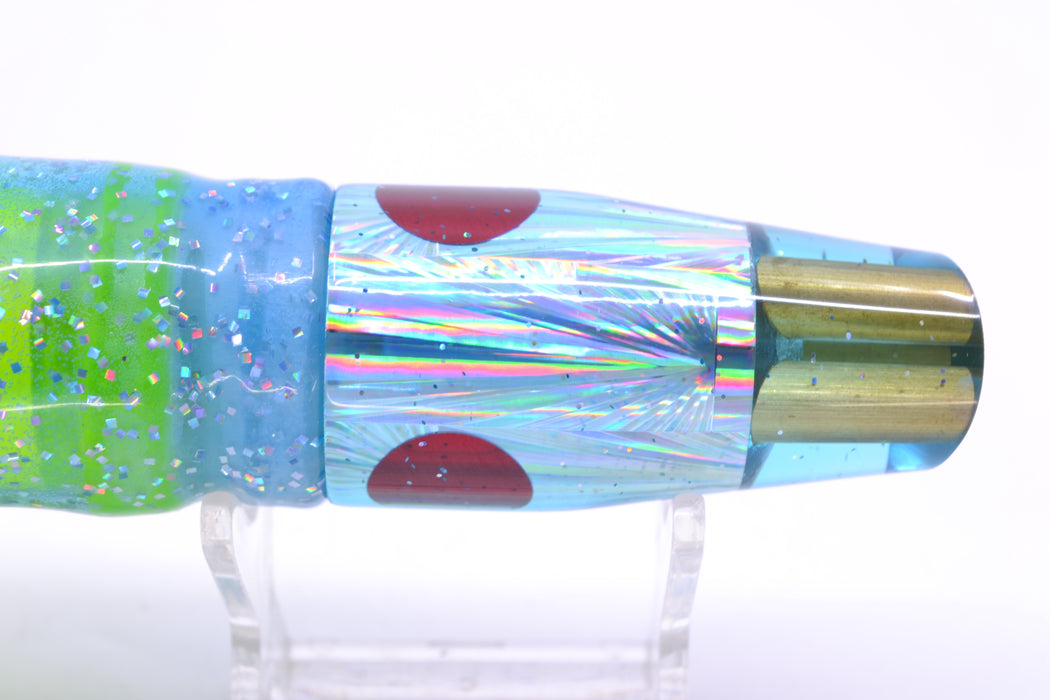 Tanigawa Lures Ice Blue Rainbow Starburst 2-Hole Slant 9"+ 11oz Skirted Ice Blue/Rainbow
