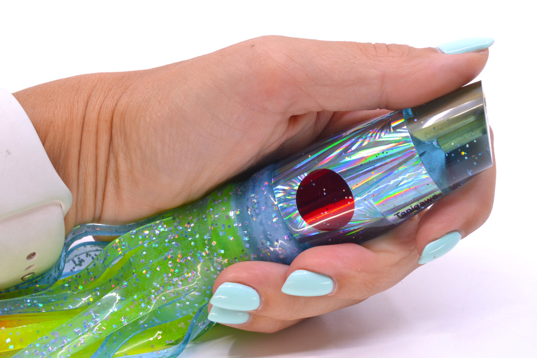 Tanigawa Lures Ice Blue Rainbow Starburst 2-Hole Slant 9"+ 11oz Skirted Ice Blue/Rainbow