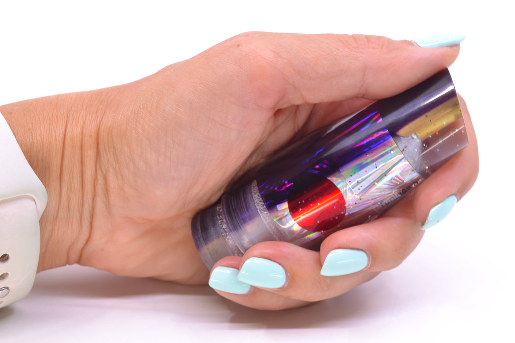Tanigawa Lures Silver Rainbow Starburst Purple Back Red Eyes 2-Hole Slant 9"+ 8oz