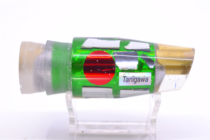 Tanigawa Lures Green Rainbow Cracked Glass Red Eyes 2-Hole Slant 9"+ 8oz