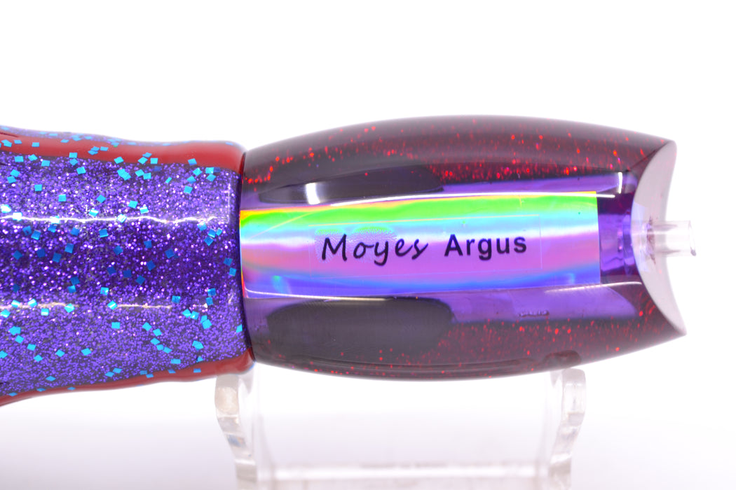 Moyes Lures Purple MOP Black-Red Back Taxi Eyes Medium Argus 12" 6oz Skirted