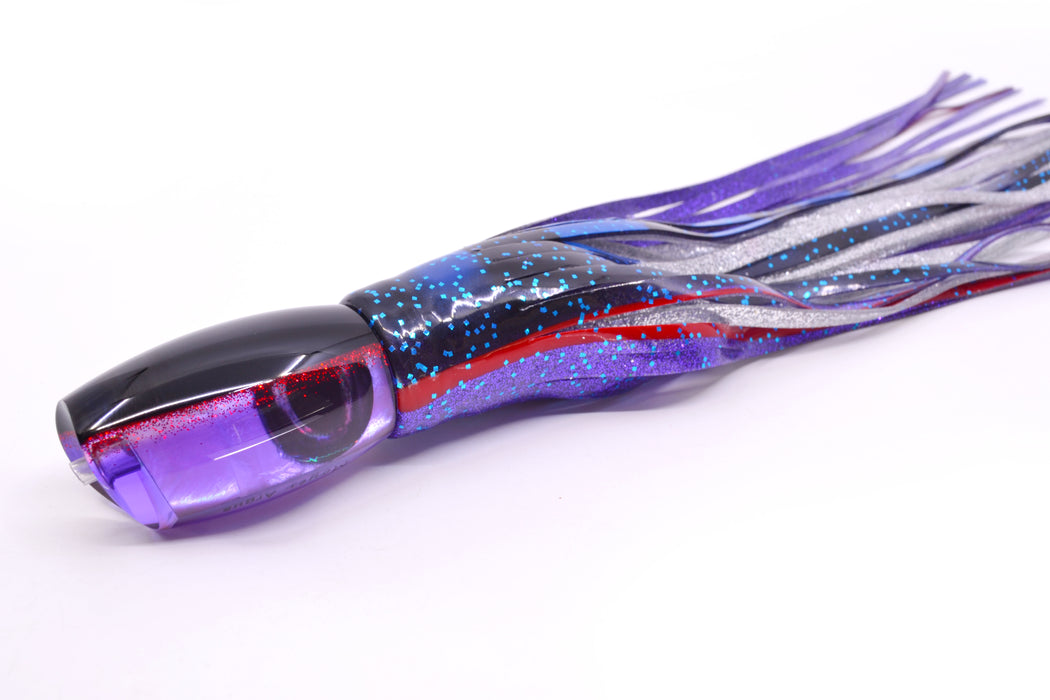 Moyes Lures Purple MOP Black-Red Back Taxi Eyes Medium Argus 12" 6oz Skirted