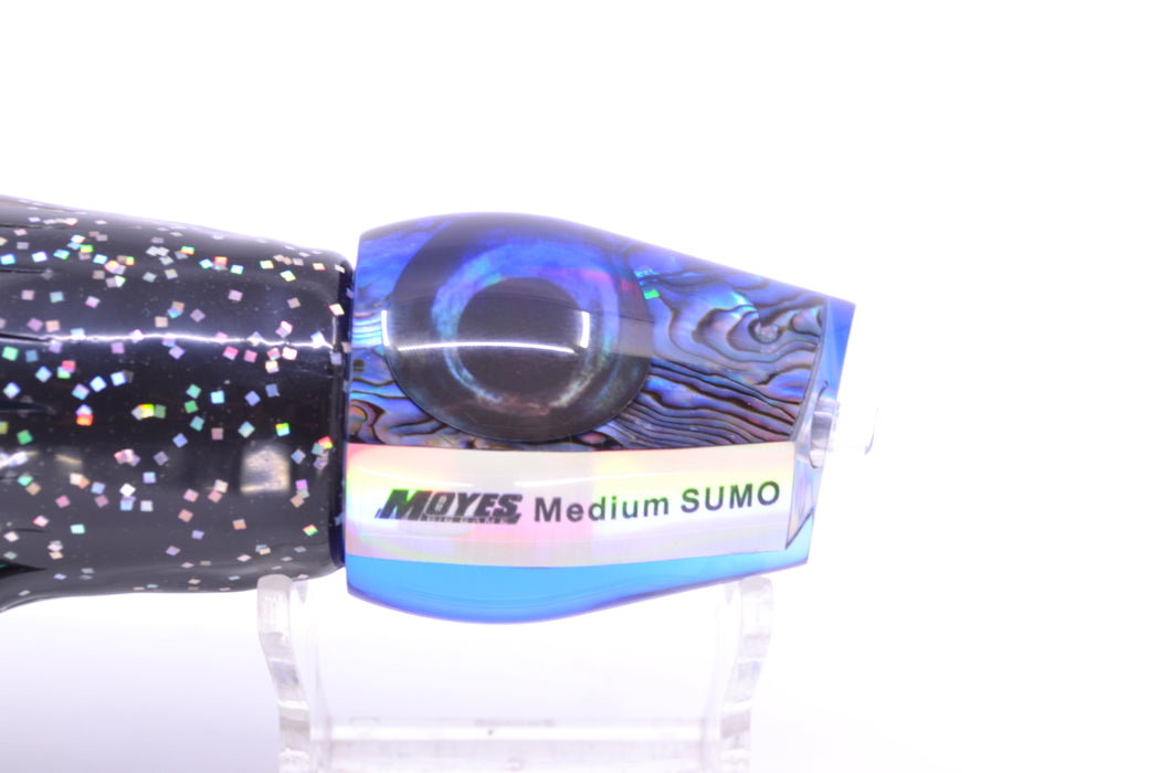 Moyes Lures Paua Shell Blue Back Medium Sumo 12" 6.8oz Skirted Black/Green-Blue
