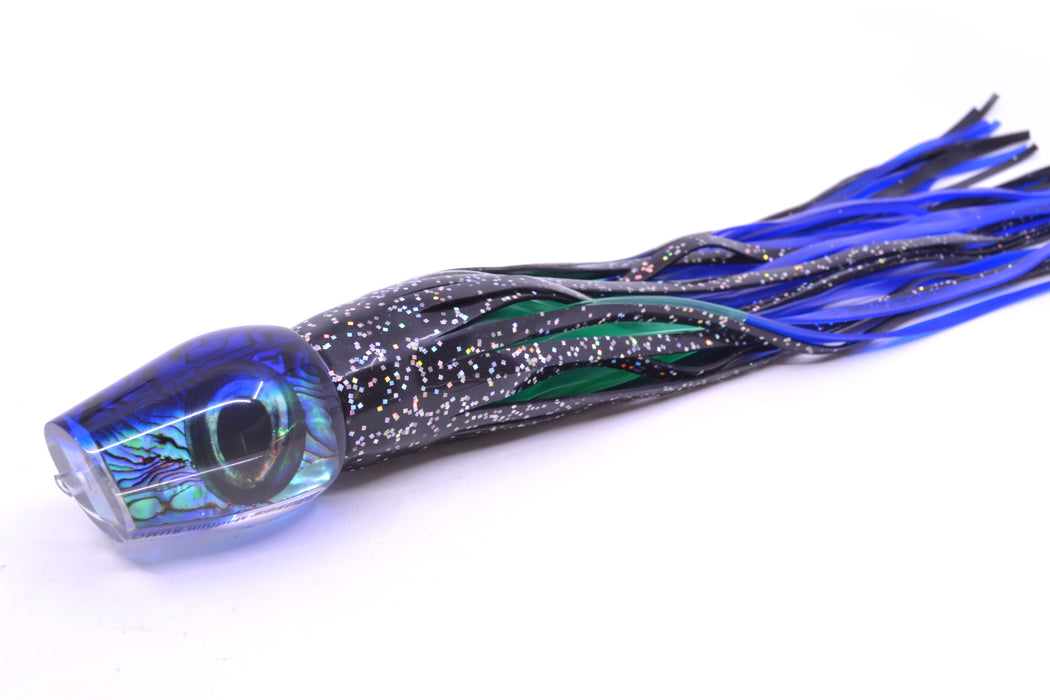 Moyes Lures Paua Shell Blue Back Medium Sumo 12" 6.8oz Skirted Black/Green-Blue