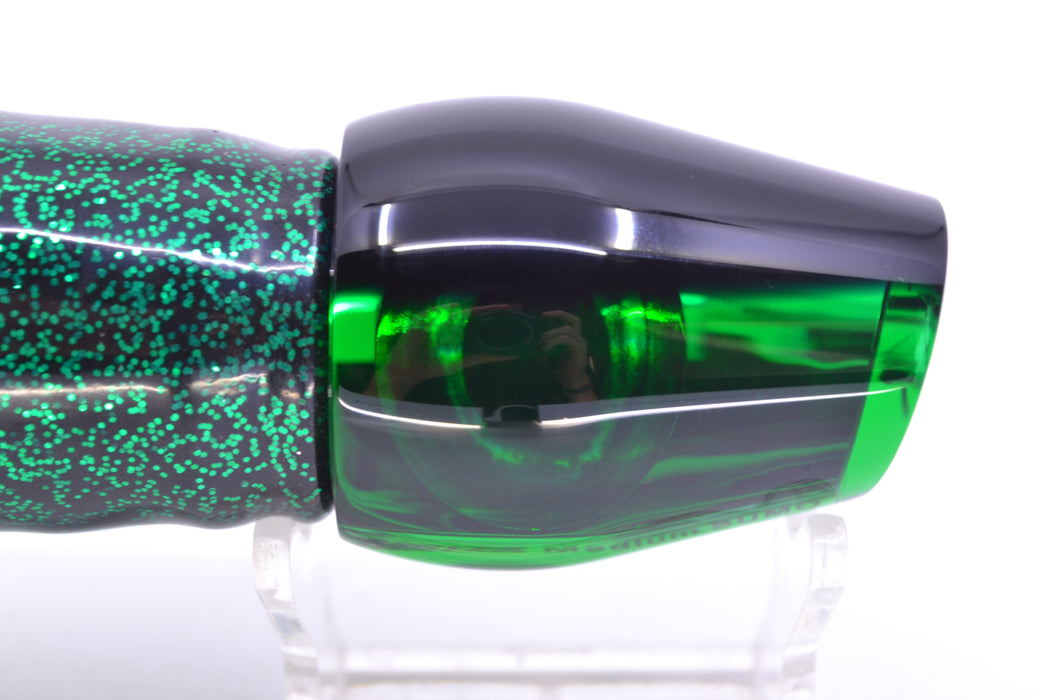 Moyes Lures Green Mirrored Black Back Medium Sumo 12" 6.8oz Skirted Black/Green