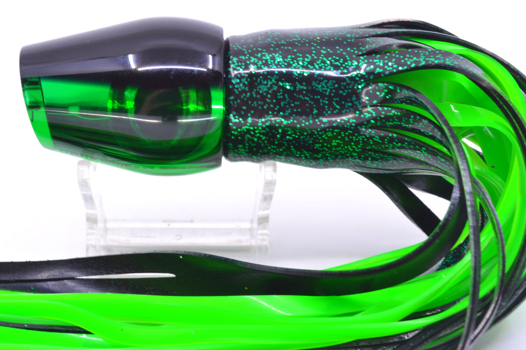 Moyes Lures Green Mirrored Black Back Medium Sumo 12" 6.8oz Skirted Black/Green