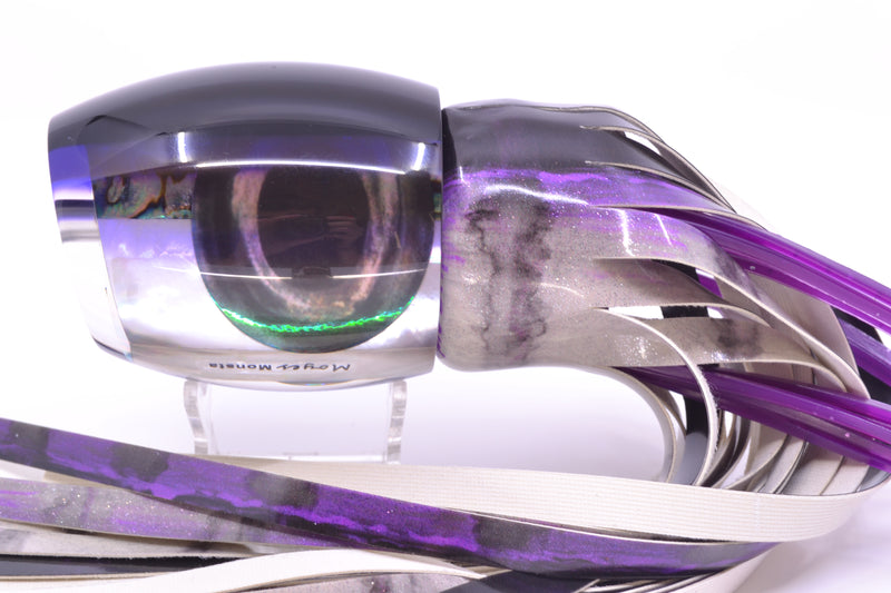 Moyes Lures Skipjack Paua-MOP Black-Purple Back Monsta Teaser 20.4oz FT Vinyl Purple Drip