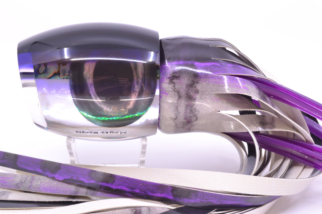 Moyes Lures Skipjack Paua-MOP Black-Purple Back Monsta Teaser 20.4oz FT Vinyl Purple Drip