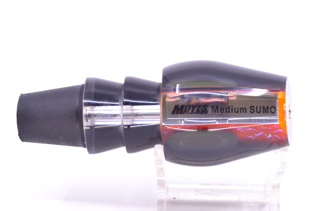 Moyes Lures Fire Dichro Black Back Taxi Eyes Medium Sumo 12" 3.7oz