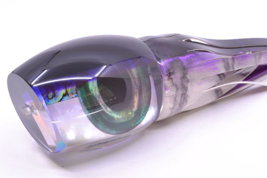 Moyes Lures Skipjack Paua-MOP Black-Purple Back Monsta Teaser 20.4oz FT Vinyl Purple Drip